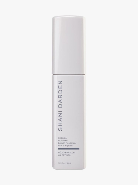 Shani Darden Retinol Reform light gray rectangle bottle on light gray background